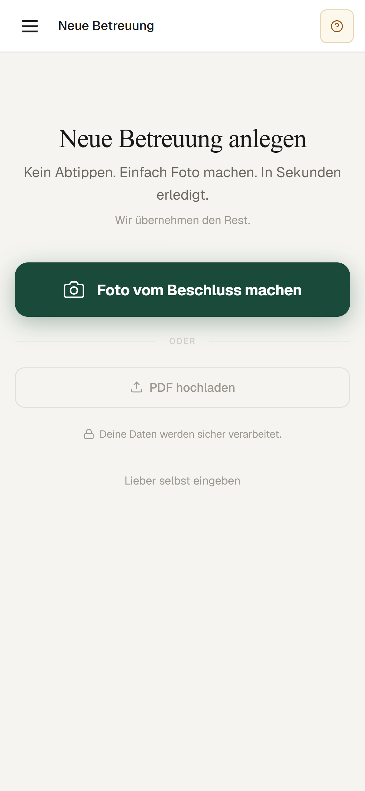 Foto vom Beschluss machen